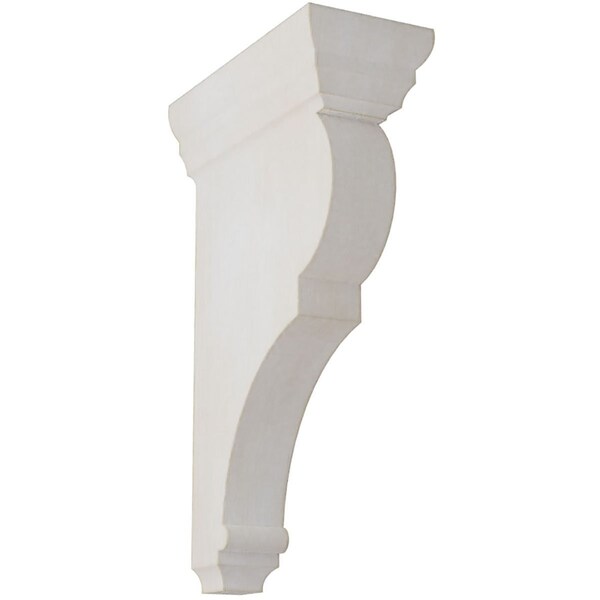 Ekena Millwork 3"W x 6 1/2"D x 12"H Large Rojas Wood Vintage Decor Corbel, Chalk Dust White CORWD03X06X12RJWH - main